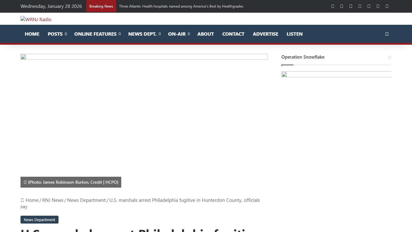 U.S. marshals arrest Philadelphia fugitive in Hunterdon County, officials say - WRNJ Radio