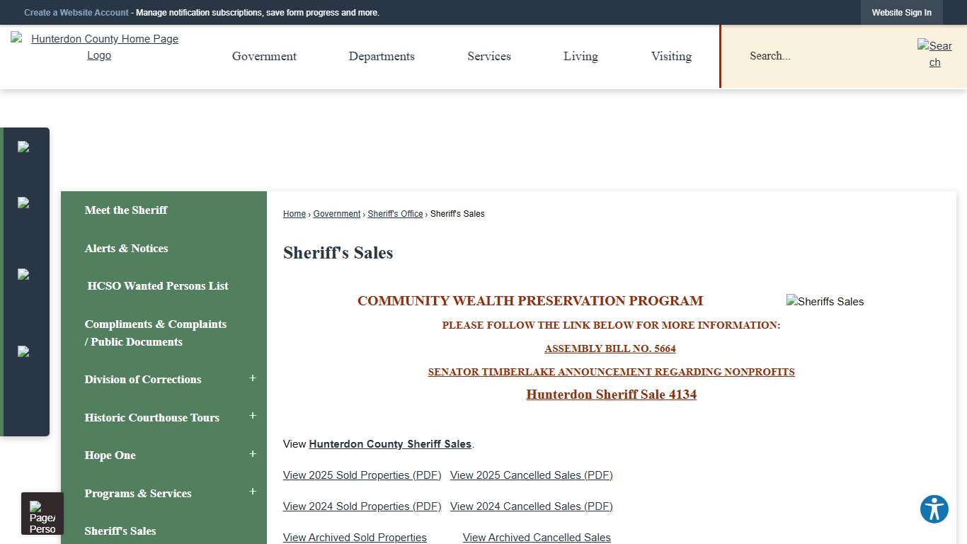 Sheriff's Sales Hunterdon County, NJ