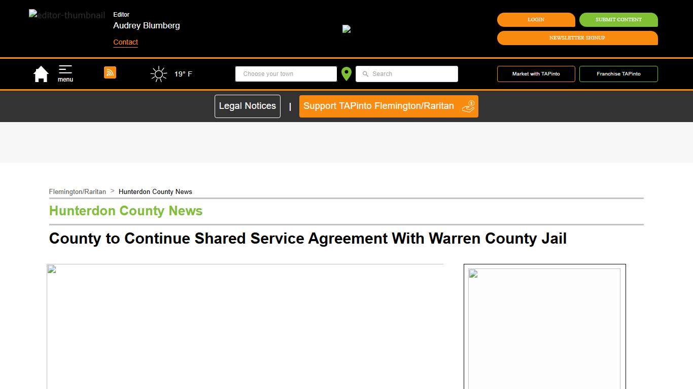 County to Continue Shared Service Agreement With Warren County Jail Flemington/Raritan, NJ News TAPinto TAPinto