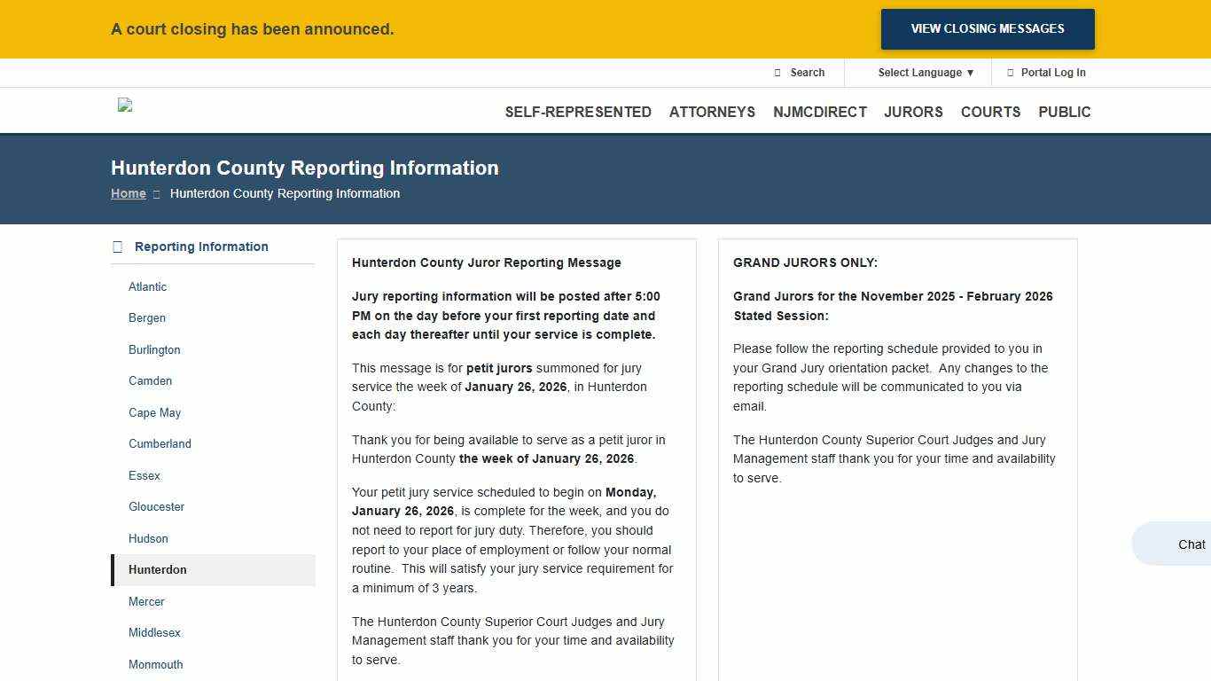 Hunterdon County Reporting Information NJ Courts